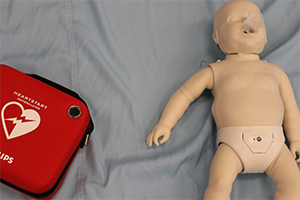 Baby with Defibrillator